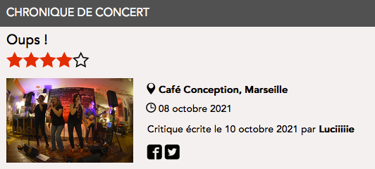 chronique concert café Conception